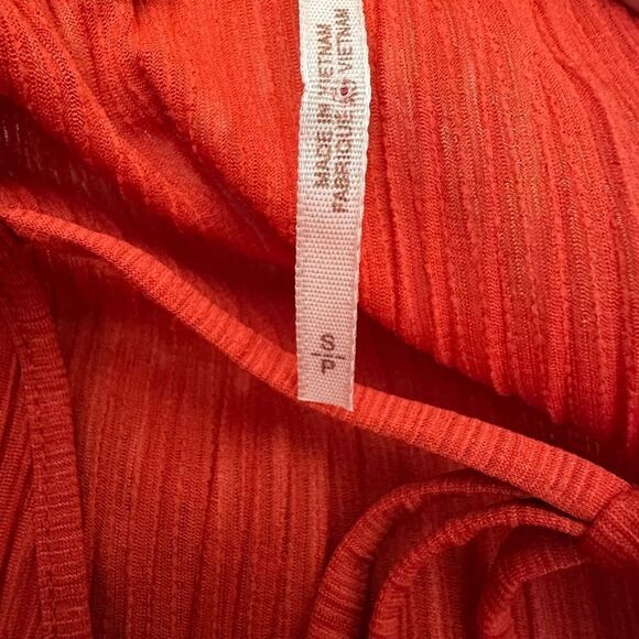 Free People Can’t Help It Red Orange Pleated Flowy Mini Dress Size Small Boho - Picture 7 of 11